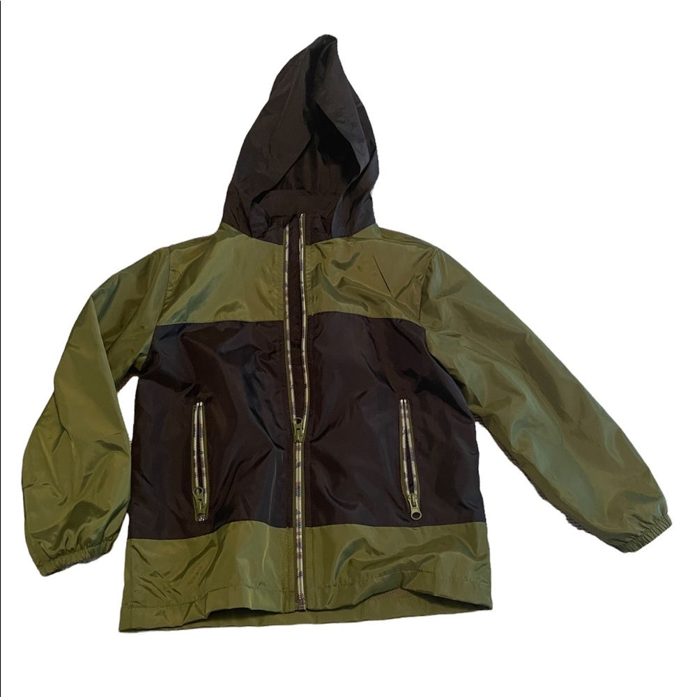 Cat and Jack Raincoat Jacket Green Black Boys Kids XS 4/5